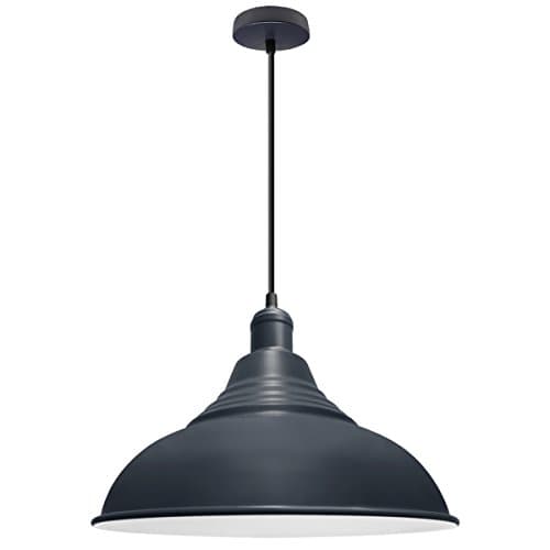 Image of Long Life Lamp Company Modern Industrial Style Metal Ceiling Light Pendant Shade Retro Lampshade M0021 Vintage Ceiling Light Shade Metal Dark Blue