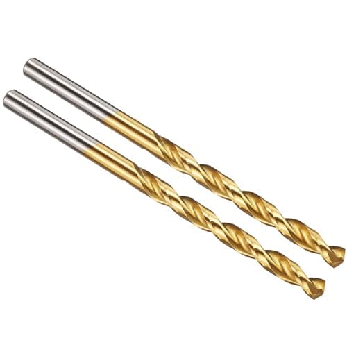 Image of PATIKIL 4.8mm Drill Bit, M42 8% Cobalt High-Speed Steel Jobber Straight Shank 135° Titanium Nitride (TiN) Coated for Hard Metal Stainless Steel - 2 Pack