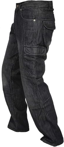 Image of Rider Protec® Men's Motorcycle Jeans Aramid Protective Linning Denim Motorbike Cargo Jeans Riding Pants with Removable Armour for Men