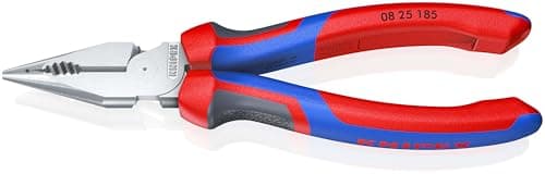 Image of KNIPEX Needle-Nose Combination Pliers Chrome-Plated with Comfort Handles 185 mm, 08 25 185