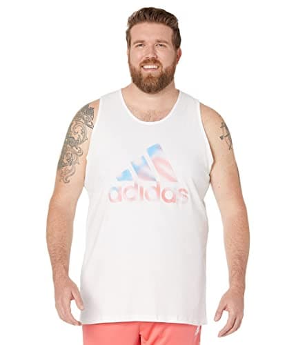 Image of adidas Americana Badge of Sports Tank - Tall, White, Small Tall