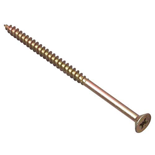 Image of ForgeFix Multi-Purpose Single Thread Screws | 5.0 x 90mm | Zinc Yellow Passivated | Box 100
