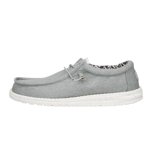 Image of HEYDUDE - Men's Wally Stretch Canvas Grey - Slip-On Shoes - Loafer Style - 9 UK