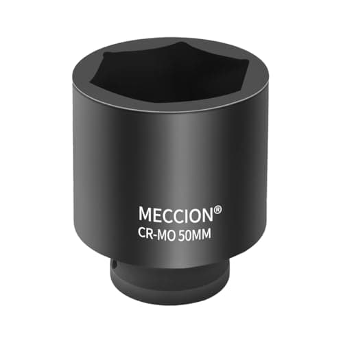 Image of Meccion 1/2 Inch Drive Impact Socket 50mm Heavy Duty Cr-Mo 6 Point Deep Socket, 78mm Length