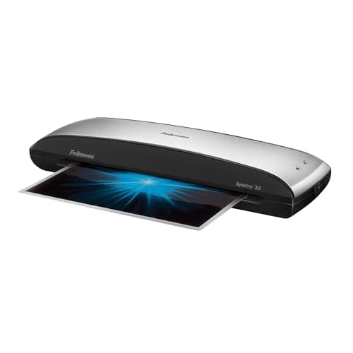Image of Fellowes Spectra A3 Laminator Machine for Home Office Use - Fast 4 Minute Warm Up Time with Auto Shut Off & Sleep Mode Feature – 80-125 Micron, 10 A4 Laminating Pouch Starter Pack Included, Black/Grey