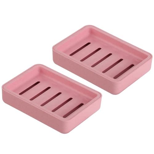 Image of Plastic Soap Dish, Soap Bar Holder with Drip Tray, Draining Soap Box for Shower,Kitchen, Bathroom