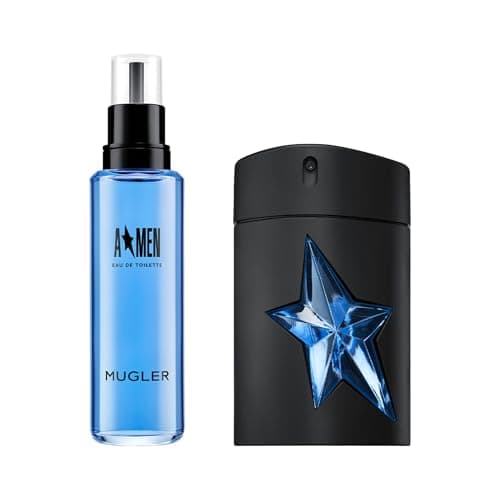 Image of Bundle of MUGLER A*Men, Eau de Toilette, Men's Perfume, Amber, Woody and Gourmand Aroma, Fragrance for Men, 50ml + MUGLER A*Men, Eau de Toilette, Refill Bottle, 100ml