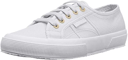 Image of Superga 2750 Cotu Classic Pale Gold Canvas Lace Up Rounded Toe Tennis Sneaker, Pale Gold, 4.5 UK