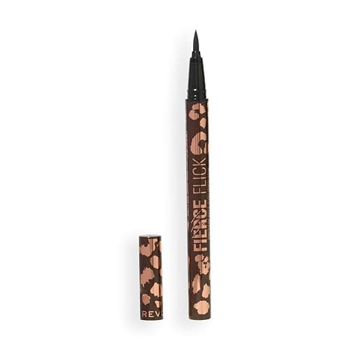 Image of Revolution Fierce Flick Felt Eyeliner Pen, Precise Application, Ultra Pigmented & Waterproof, Eye Makeup, Mocha Brown, Vegan & Cruelty-Free