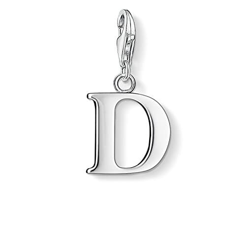 Image of Thomas Sabo Women Charm Pendant Letter D Charm Club 925 Sterling Silver 0178-001-12