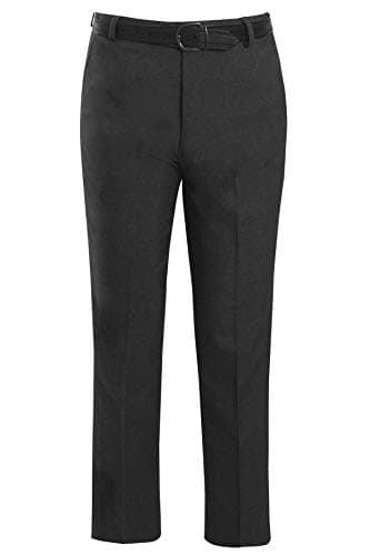 Image of Gillicci Mens Formal Smart Casual Business School Office Work Durable Everpress Trousers Pants (UK, Waist & Inseam, 34, 31, Dark Grey)
