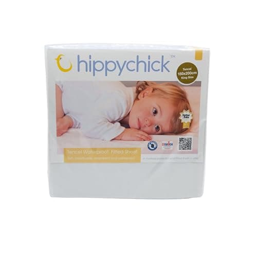 Image of Hippychick Tencel Fitted Waterproof Mattress Protector King Size 150 x 200 cm - Fully waterproof Mattress Covers, Anti-allergy, And Machine-Washable For Premium Comfort And Ease
