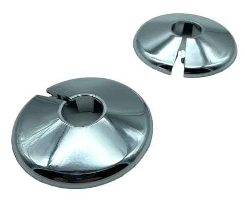 Image of 2 x Talon Pipe Covers/Collars for Pipes - The Quick Way to Tidy Pipework (Chrome, 15mm)