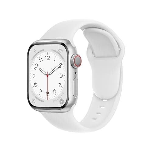 Image of ELETTRONEO SBC1 Straps for Apple Watch Band Silicone series Ultra 3 2 49mm, Series 11 10 46mm, 9 8 7 45mm 41mm, SE 6 5 4 44mm 40mm, 3 2 1 42mm 38mm Men Women iWatch, White