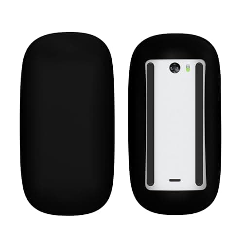 Image of kwmobile Silicone Cover Compatible with Apple Magic Mouse 1/2 Cover - Soft Mouse Protector Grip - Black Matte