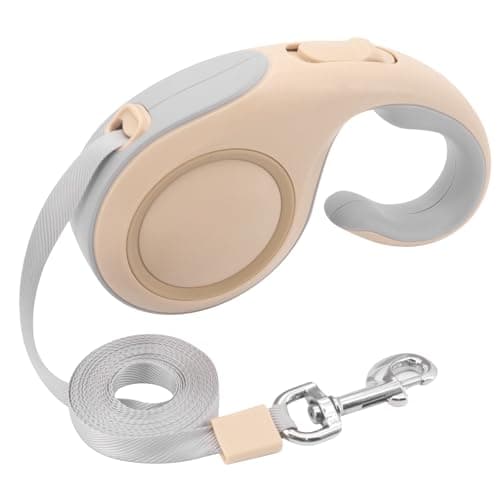 Image of Beowanzk 5m Extendable Dog Lead, Dog Leashes, Dog Lead Retractable, Dog Retractable Lead with Pause Lock, One-Handed Brake, Pause, Lock(Gold)