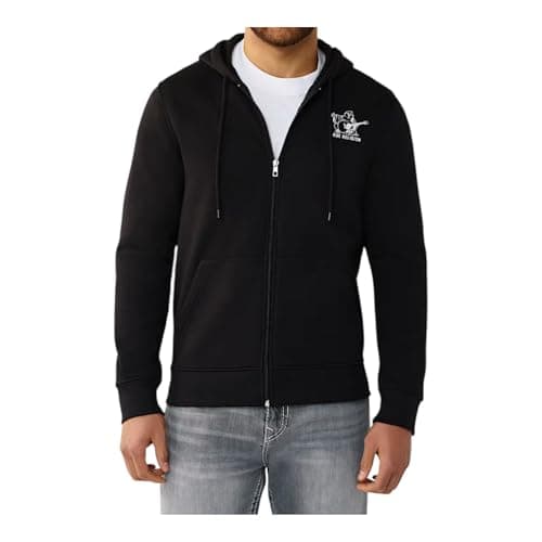 Image of True Religion Men's Fashion Senses Zip Hoodie, Black, XL