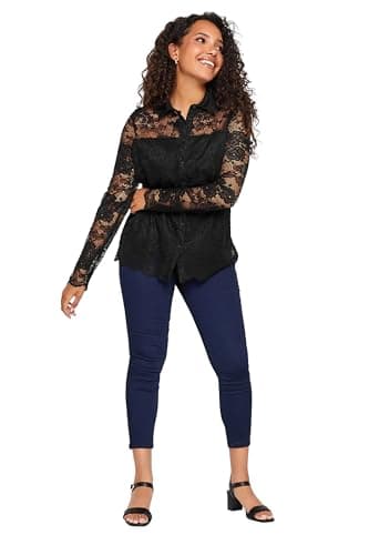 Image of M&Co Lace Shirt - Women's Black