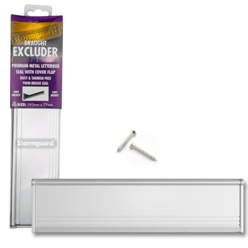 Image of Letter Box Cover with Brush & Flap for Internal OR External Use - Silver Finish