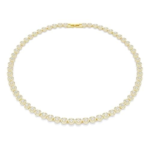 Image of Swarovski Una Angelic necklace, Round cut, Small, White, Gold-tone plated