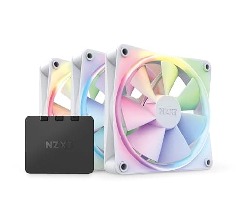 Image of NZXT F120 RGB Fans - RF-R12TF-W1 - Advanced Lighting Customization - Whisper Quiet Cooling - Triple (Fan & Controller INCLUDED) - 120mm Fan - White