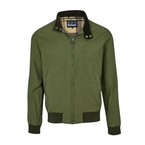 Image of Barbour MCA0412-OL51 Royston Bomber Jacket Olive Green Summer Men's Regular Fit (XXL), Olives, XXL