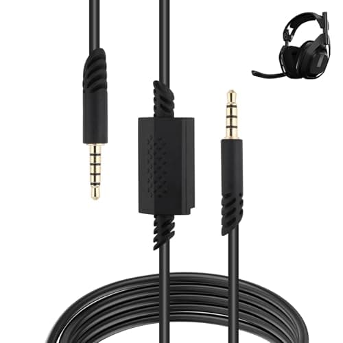 Image of Replacement Cable for A40, Audio line with mute function Audio Extension Cords Inline Mute Cord 3.5mm Compatible for Astro A10 A50 TR Gaming Headset Xbox One Gaming Headphone PS5/4 Controller,2m/Black