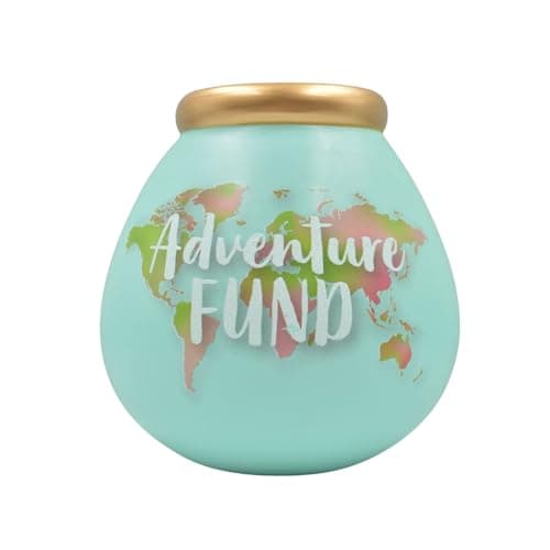 Image of Handcrafted Adventure Fund World Map design Save And Smash Ceramic Money Box Eco Freindly & Recyclable Piggy Bank Decorative Gift and Save for Self Care & Holdiays