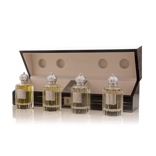 Image of Arabian Oud perfume - Royal Collection Gift Set (100ml 3.4oz x 4) Unisex Luxury Fragrance For Him and Her, Eau De Parfum EDP Spray with Amber, Jasmine, Sandalwood, Cardamom, Flower of The valley