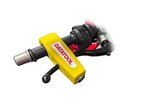 Image of Datatool Croc Lock - Visible Theft Deterrent for Scooters, Motorcycles, and ATVs - Locks Brake Lever to Handlebar - Saw Resistant Bike Lock - Available in Red, Yellow, Black or Orange (Yellow)