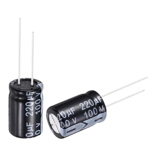 Image of sourcing map 220uF 100V 13x21mm Electrolytic Capacitor, Radial Leads Aluminum Capacitors for TVs, LCD Monitor, VCD, 10Pcs