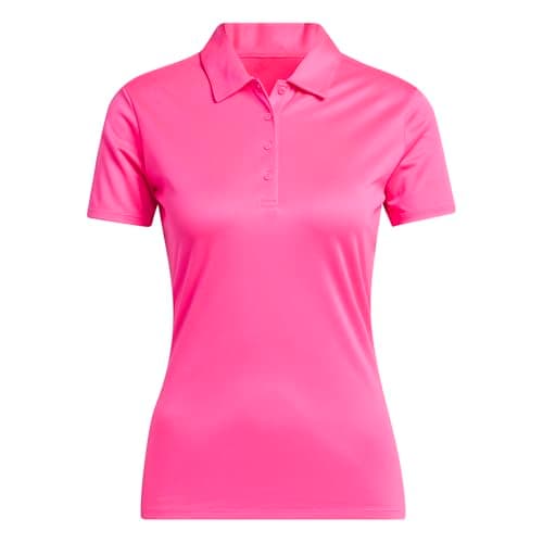 Image of adidas Women's Women's Solid Performance Short Sleeve Polo Shirt, Solar Pink, L