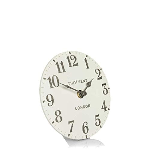 Image of OloreHome Thomas Kent Arabic Mantel Clock Limestone 15cm