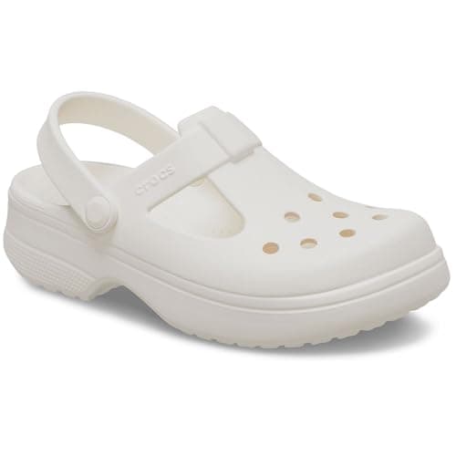 Image of Crocs Unisex Kids Clog, Classic Mary Jane Clog T, Chalk, 7 UK Child