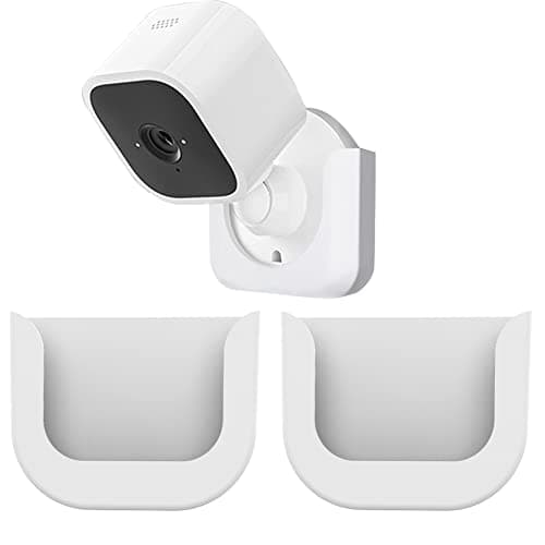 Image of 2 Pack Wall Mount Fit for Blink Mini Camera, Window Mount with Strong Adhesive Tape Holder Stand Fits for Blink Mini Indoor Camera, Easy to Install, No Screws Bracket Stand,White Tape