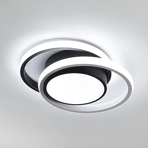 Image of Dorlink LED Ceiling Lights, Round Flush Mount Ceiling Light, 32W Black and White Ceiling Light Fitting for Bedroom Kitchen Hallway Dining Room Cool White 6500K