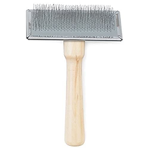 Image of Ancol Heritage Wood Handle Soft Slicker Brush Medium, Light Brown
