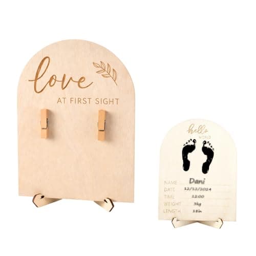 Image of Baby Scan Photo Frames, Ultrasound Picture Frame – Wooden Baby Scan Frame with Easel & Wall Mount, Pregnancy Announcement Gift for Parents
