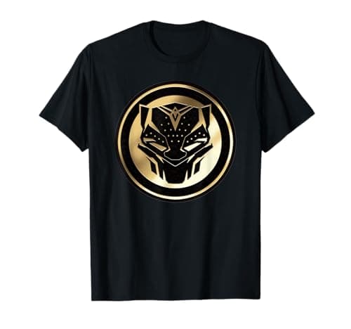 Image of Marvel Black Panther: Wakanda Forever New Panther Mask Gold T-Shirt