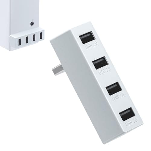 Image of Xbox Series S USB Hub 2.0,Mcbazel 4 Ports Multiport USB Extender High Speed USB Hub Portable Splitter Expansion Adapter Compatible with Xbox Series S Console - White