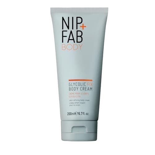 Image of Nip + Fab Glycolic Fix Body Cream – Exfoliating Body Lotion with Glycolic Acid, Salicylic Acid & Lactic Acid to Smooth Rough Skin & Strawberry Legs, Vegan, 200ml