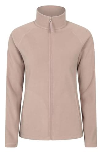 Image of Mountain Warehouse Raso Womens Fleece - Soft Touch Ladies Sweater Top with Full Zip, Microfleece - Best for Spring Summer Daily Use, Outdoors & Travelling Dark Beige Women's Size 12
