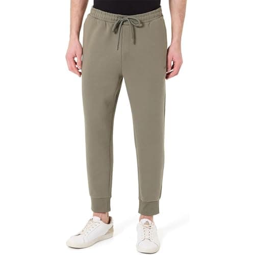 Image of BOSS Men's Hadiko Stretch Cotton Logo Print Jogging Bottoms, Dark Beige 257, M