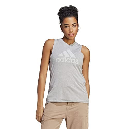 Image of adidas Women's Plus Size Future Icon Winners 3.0 Tank Top, Medium Grey Heather/White, L