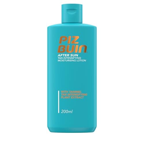 Image of Piz Buin After Sun Tan Intensifying Moisturising Lotion (200ml), Nourishing Aftersun Cream with Vitamin E and Shea Butter, Ideal to Soothe Sensitive Skin, with Tanimel Tan Intensifying Plant Extract