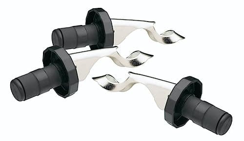 Image of BarCraft Champagne/Wine Bottle Stopper Set with Built-In Beer Bottle Openers, Plastic/Stainless Steel, 3 Piece