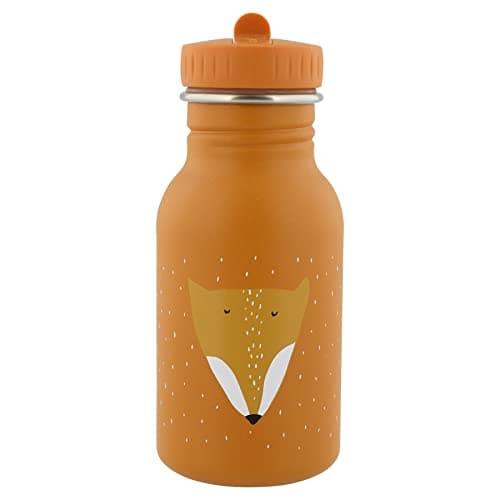 Image of Trixie Drinking Bottle - Mr. Fox - 350ml Stainless Steel Water Bottle for Kids - Orange - Leakproof - Eco-Friendly and BPA-Free