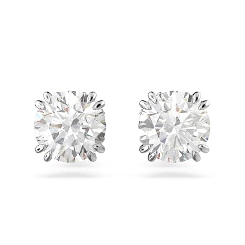 Image of Swarovski Constella Earrings, White Brilliant Cut Crystals in a Rhodium Plated Setting, from the Constella Collection