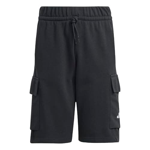 Image of adidas Unisex Kids Essentials Cargo Shorts, Black/White, 13-14 Years