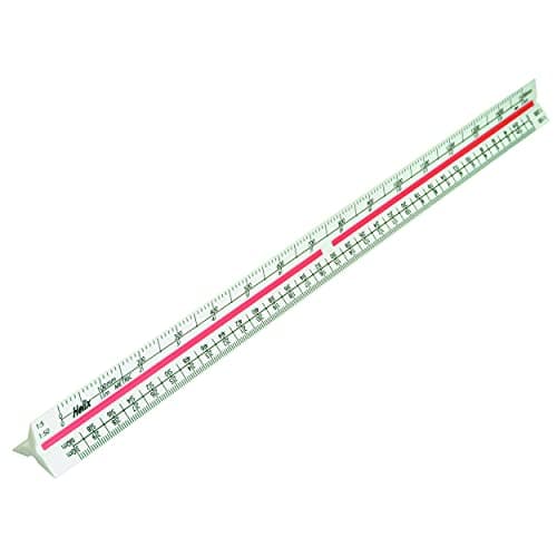 Image of Helix 300mm Metric Triangular Scale Ruler, Red